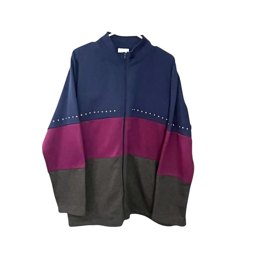 Bon Worth NWT Women's Full Zip Sweatshirt Jacket XL Fleece Lined